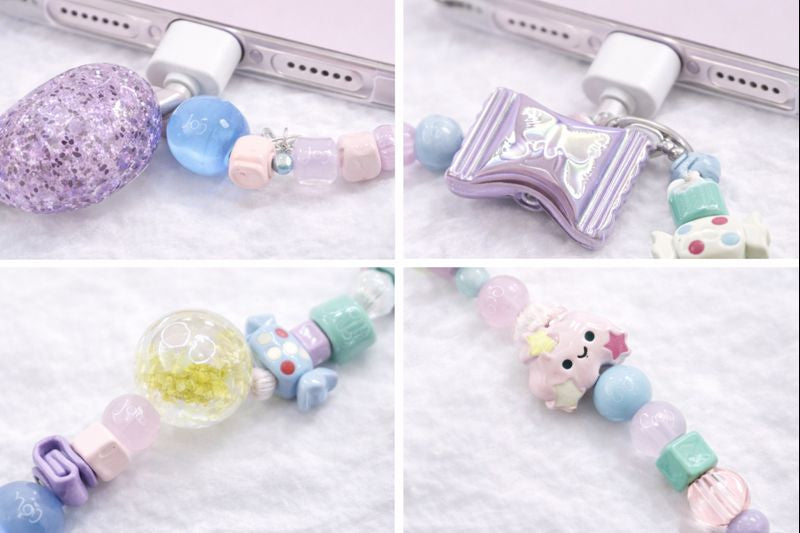 Candy Pastel Phone Wristlet - Kawaii Beaded Phone Chain