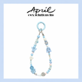 Light Blue Fairy Castle Phone Wristlet - Coquette Butterfly Beaded Phone Chain