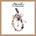 Black Pink Coquette Phone Wristlet - Y2K Bear & Bow Beaded Phone Chain