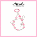 Pink Star Beaded Phone Lanyard, Resin Pearl Crossbody Phone Strap, Customizable Cute Summer Accessory