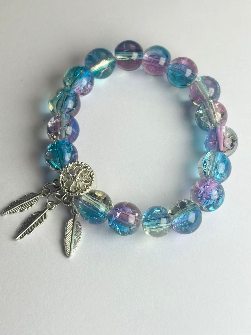 Dreamcatcher Beaded Bracelet for Women, Colorful Glass Bead Stackable Bracelet, Handmade Personalized Custom Jewelry Gift