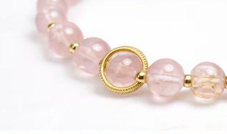 Clear Pink Dreamcatcher Beaded Bracelet for Women, Transparent Resin Bead Stackable Bracelet, Customizable Boho Jewelry Gift