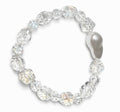 Rose Cut Crystal Beaded Bracelet with Baroque Pearl, Transparent Resin Stackable Bracelet, Customizable Elegant Jewelry Gift