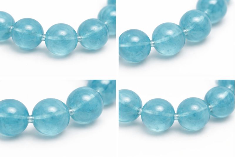 Light Blue Transparent Beaded Bracelet for Women, Resin Glass Stackable Bracelet, Customizable Elegant Jewelry Gift