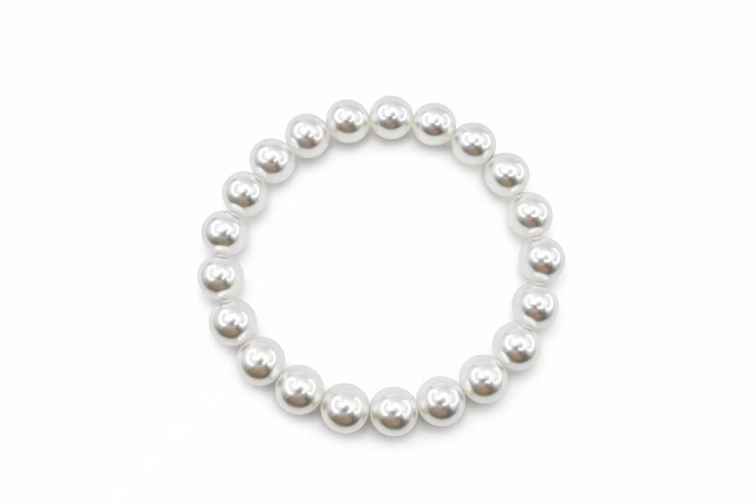 Faux Pearl Beaded Bracelet for Women, Resin Pearl Stackable Bracelet, Customizable Elegant Jewelry Gift