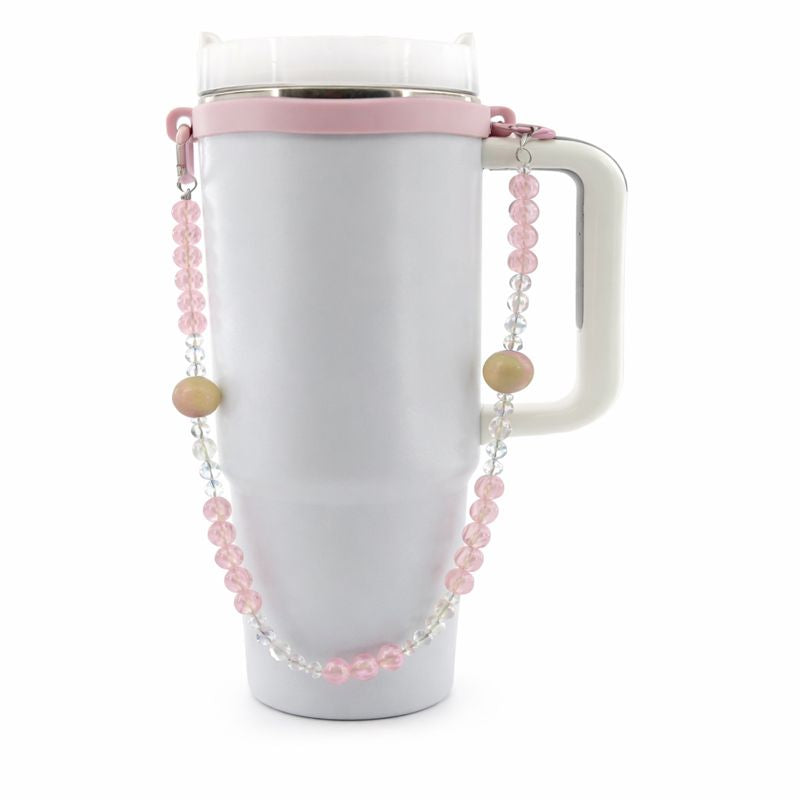 Transparent Crystal Beaded Strap for Phones & Tumblers - Lightweight Durable Ring Design - Everyday Elegance Accessory