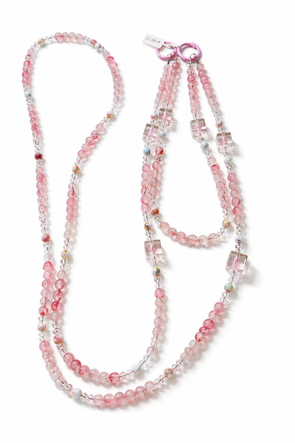 Handmade Multi-layer Beaded Phone/Bag Charm, Y2K Kawaii/Gothic Accessory (3 Color Options)