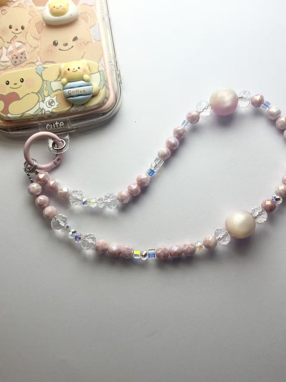 Handmade Multi-layer Beaded Phone/Bag Charm, Y2K Kawaii Coquette Accessory (3 Color Options)