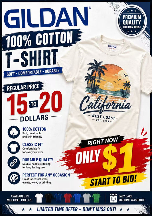 GILDAN100% COTTONT-SHIRTSOFT·COMFORTABLE·DURABLE