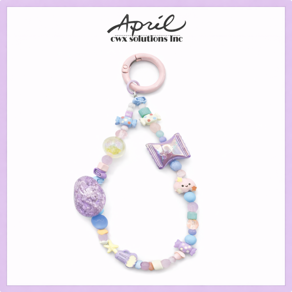 Candy Pastel Phone Wristlet - Kawaii Beaded Phone Chain