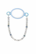Customizable Ice Blue Crystal Phone Wristlet - Personalized Faceted Beaded Phone Chain
